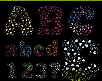 Marcos de Canva del alfabeto de corazones jubilosos - Conjunto de plantillas digitales caprichosas para la creación personalizada