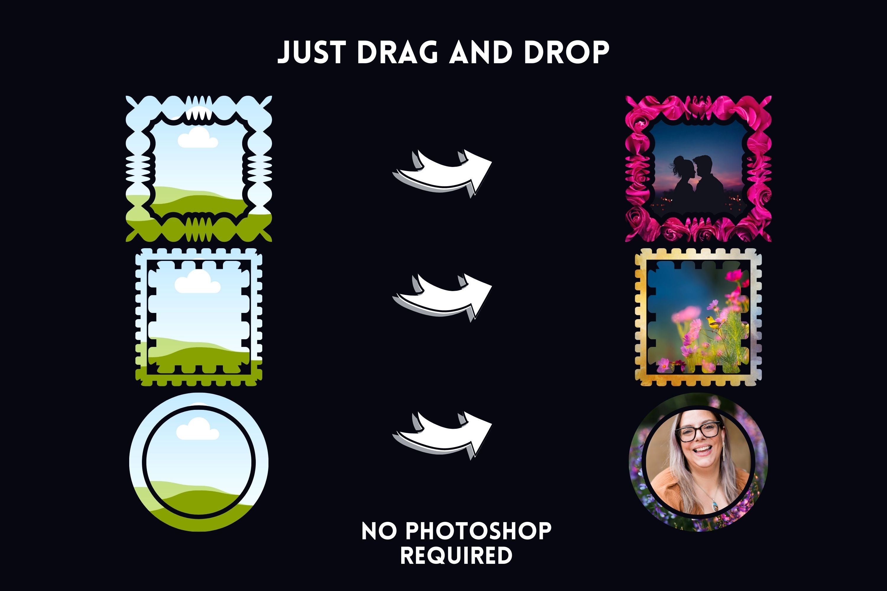 Frame Drops Example 20 Canva Frames Bundle: Drag & Drop Templates (digital Download) - Etsy