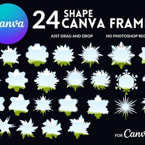 Abstract Flower Shape Canva Frames: Drag & Drop Templates (Digital Download)