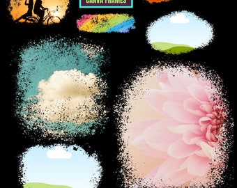 49 marcos originales de Canva con efecto blanqueador de borde desgastado - Plantilla digital