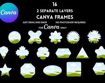 Paquete de marcos abstractos de Canva: plantillas de arrastrar y soltar (descarga digital)