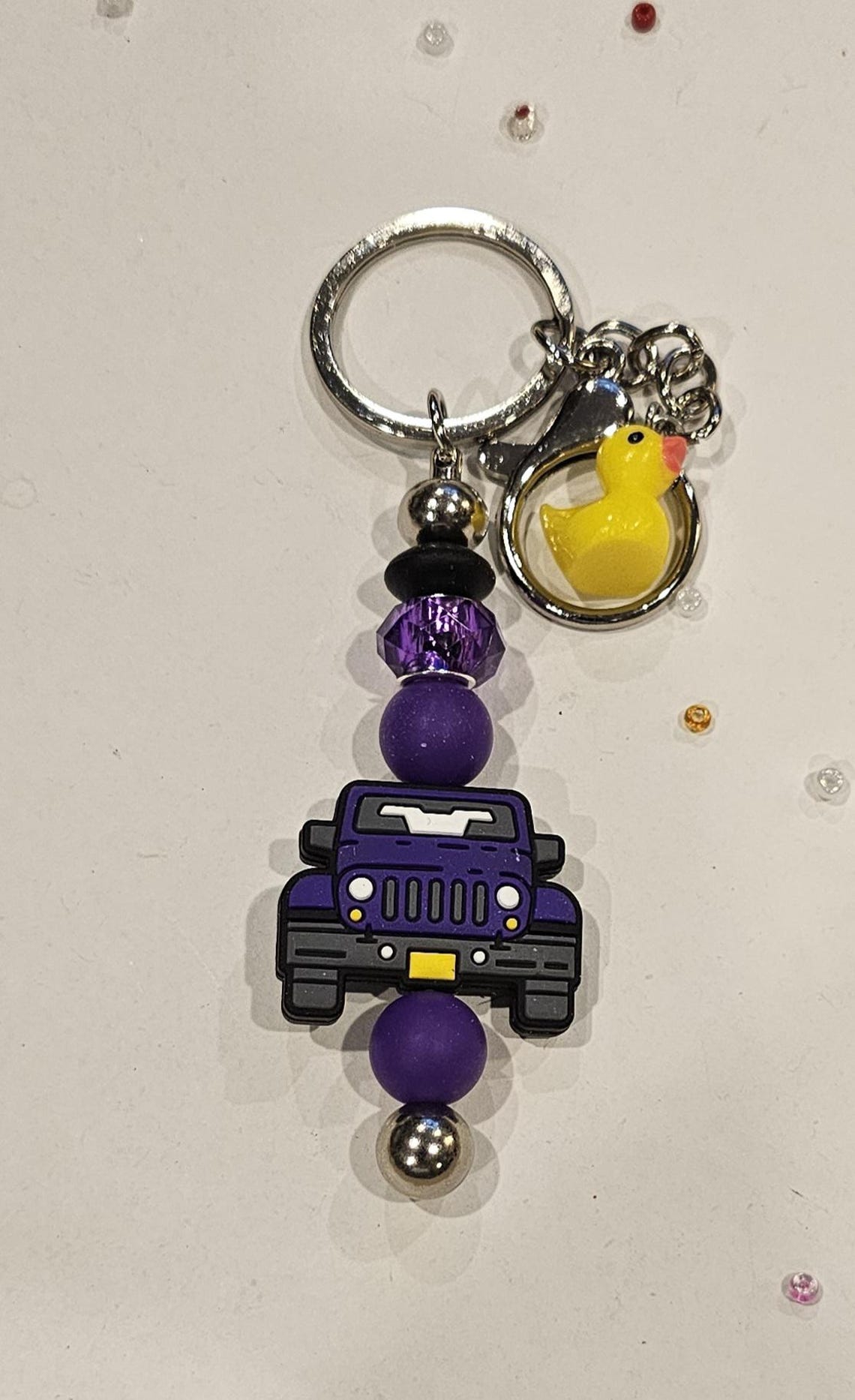 Off-road Truck Silicone Beaded Wristlet Keychain With Duck Charm in ...