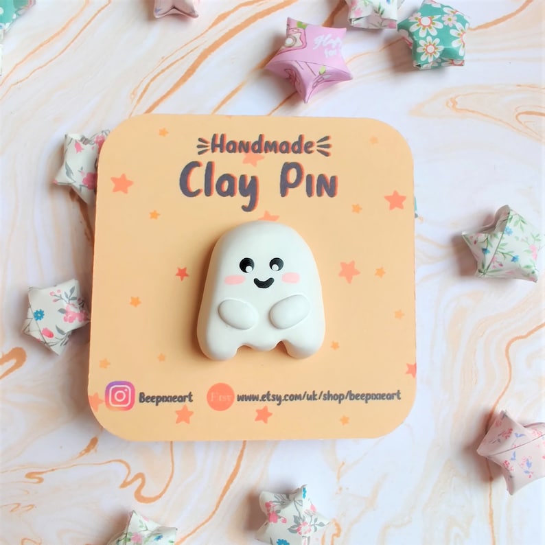 Ghostie Clay Pin