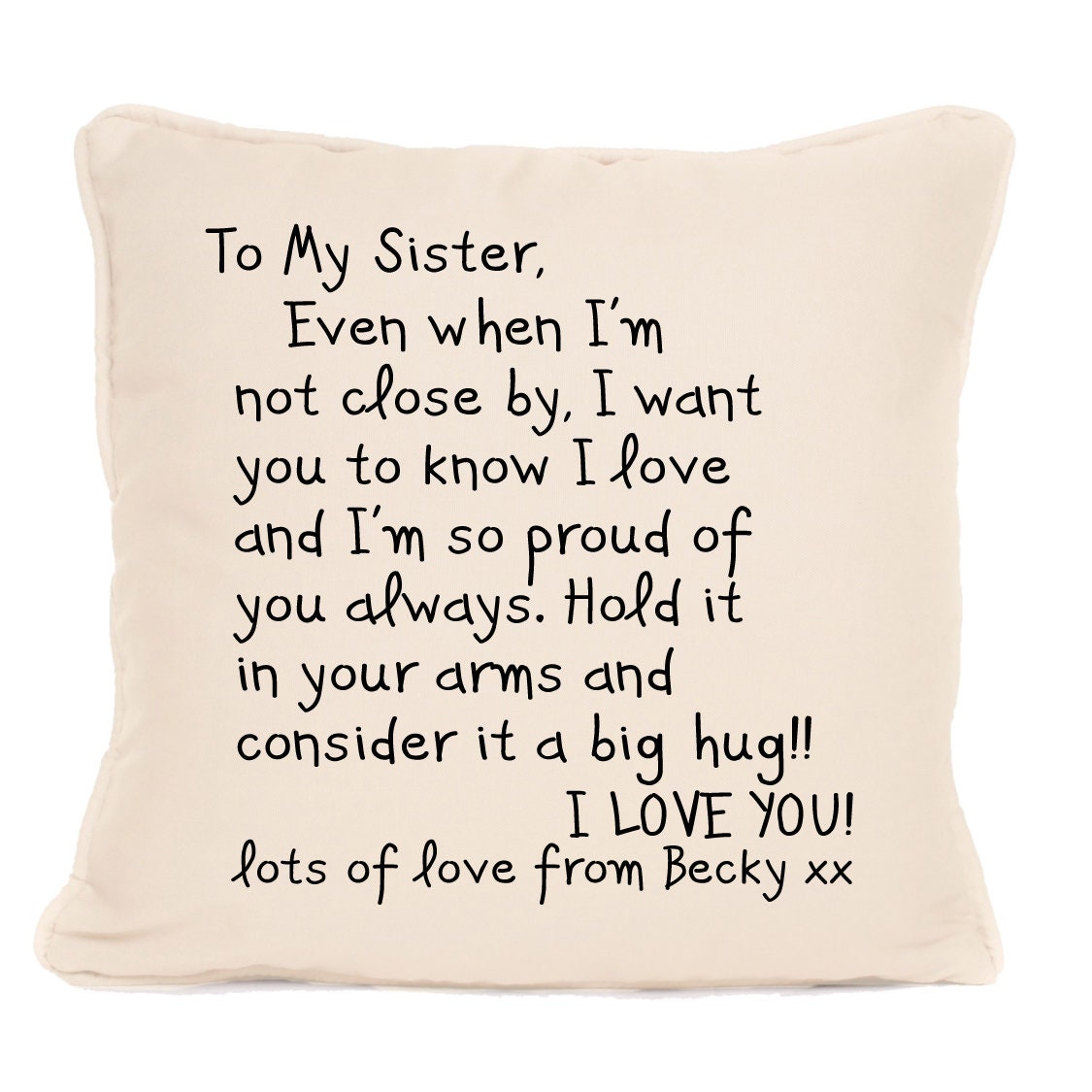  KHLOY to My Sister Pillowcase Gift,Funny Sisters