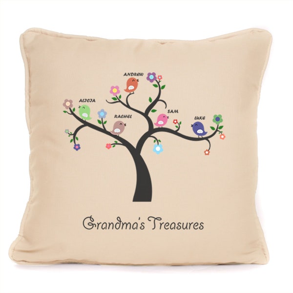 Personalised Grandma Gift Nanna Or Gran Granny Treasures Design Cushion Plus Cover 18x18 Inch Mothers Day Or Christmas Gift