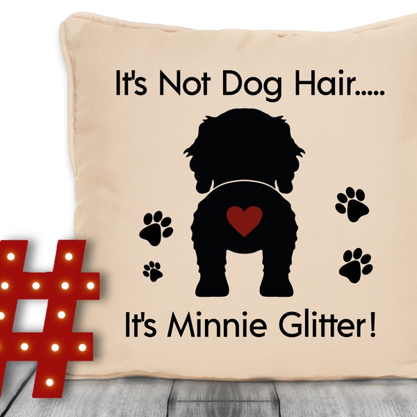 Cavachon Dog Gift Personalised Cushion With Cover Dog Name Glitter 18x18 Customised Present For Owner For Christmas