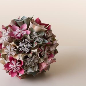 Origami flower bouquet, Origami bouquet, Paper flower bouquet, Wedding bouquet, Paper flower bouquet, Kusudama bouquet image 3