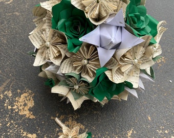 Book page bridal bouquet, you choose which book. Paper book page origami bridal bouquet