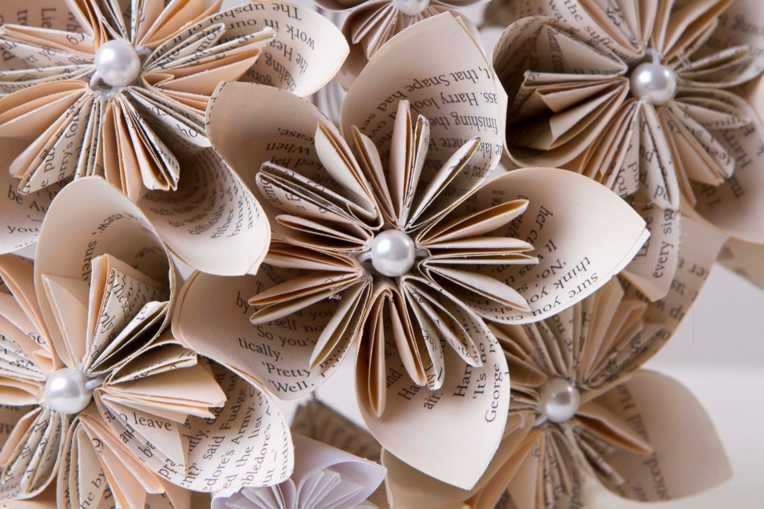 Paper Flower Bouquet Book Page Paper Flowers Book Bouquet Etsy