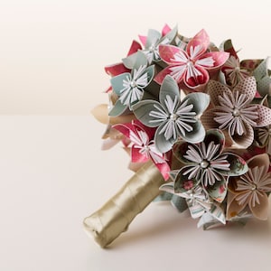 Origami flower bouquet, Origami bouquet, Paper flower bouquet, Wedding bouquet, Paper flower bouquet, Kusudama bouquet image 1