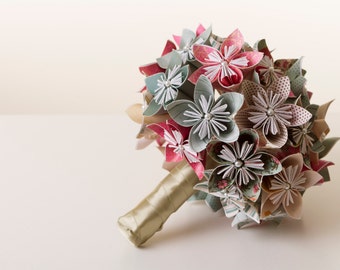 Origami flower bouquet, Origami bouquet, Paper flower bouquet, Wedding bouquet, Paper flower bouquet, Kusudama bouquet