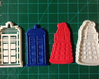 Tardis and Dalek  engraved cookie cutter