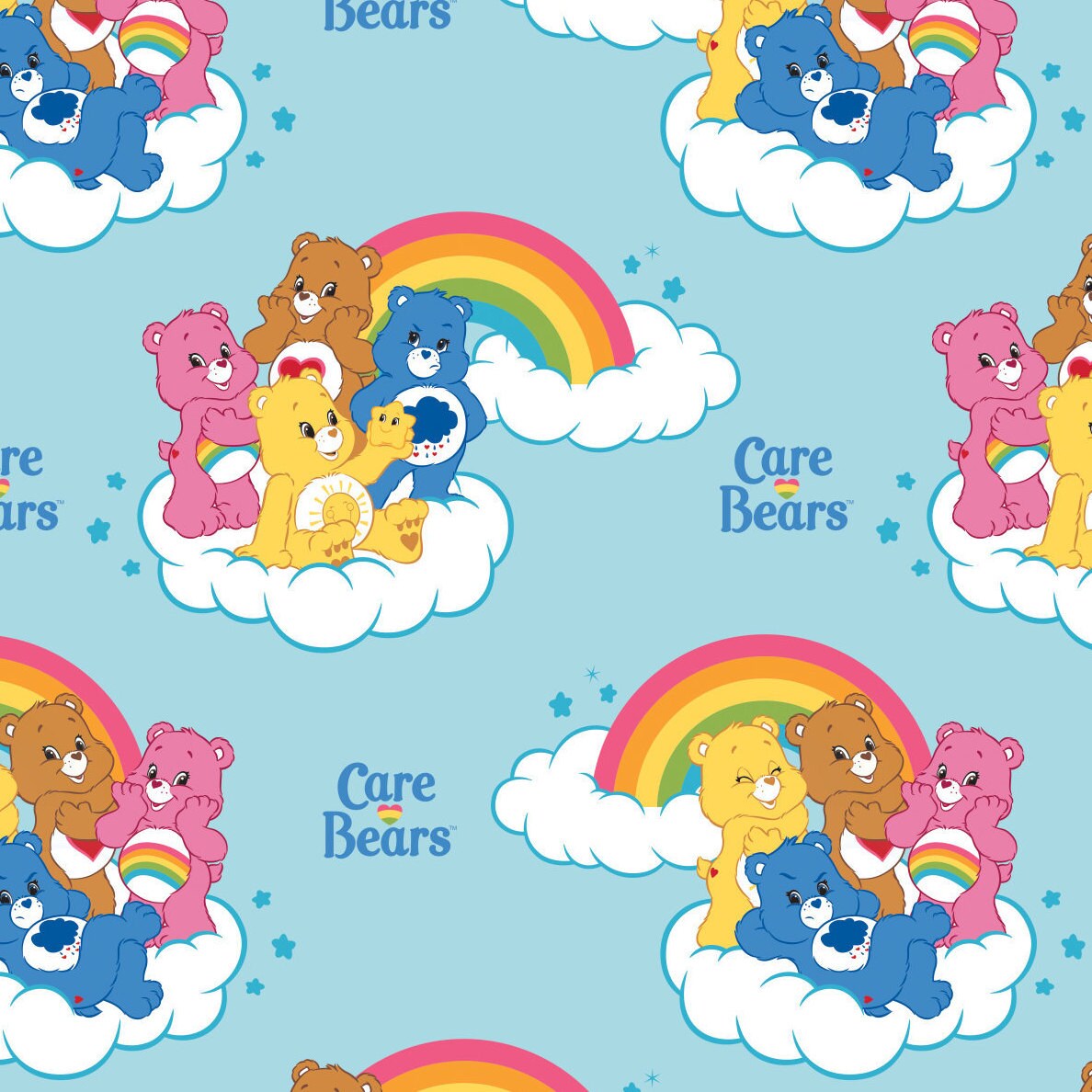 Care Bears Rainbow in Blue Care Bear Logo Rainbows Cloud Etsy