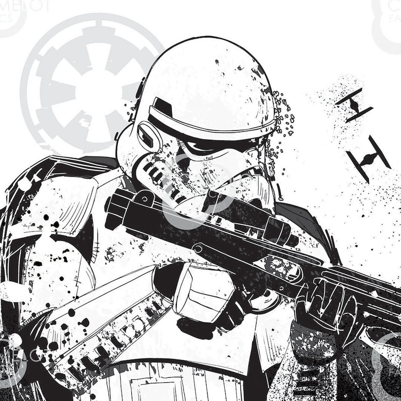 Star Wars Refresh Stormtrooper TIE Fighter 36 Panel Empire Soldier Cotton Fabric by Camelot Fabrics