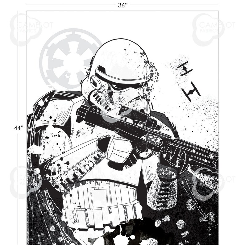 Star Wars Refresh Stormtrooper TIE Fighter 36 Panel Empire Soldier Cotton Fabric by Camelot Fabrics