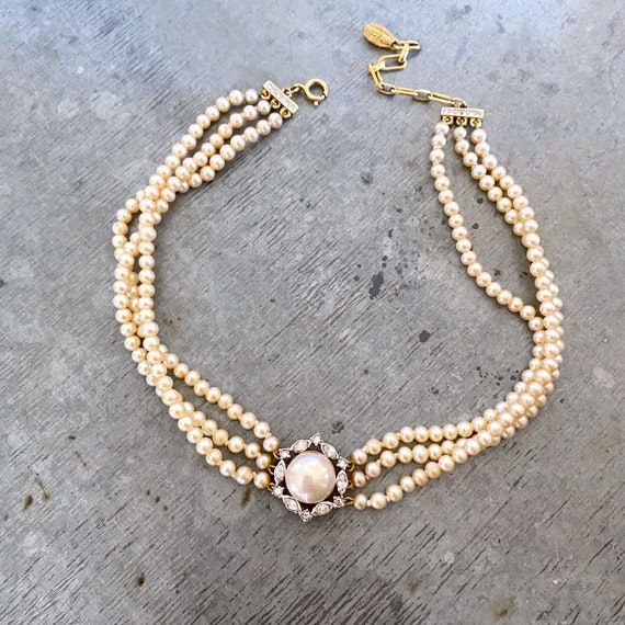 Vintage pearl choker, pearl choker, bridal pearls,