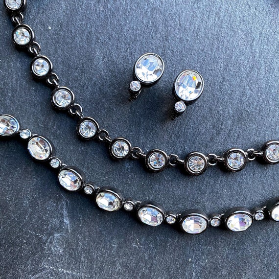 CIRO Gunmetal grey and crystal jewellery set, rhinest… Gem