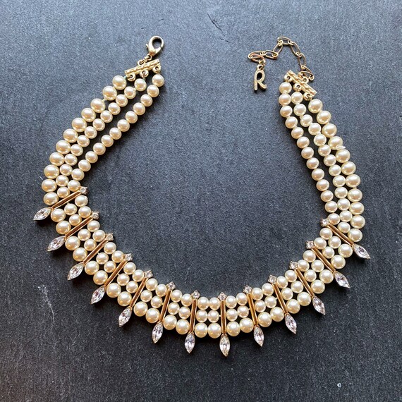 Stunning Rosita vintage pearl choker, bridal pearl