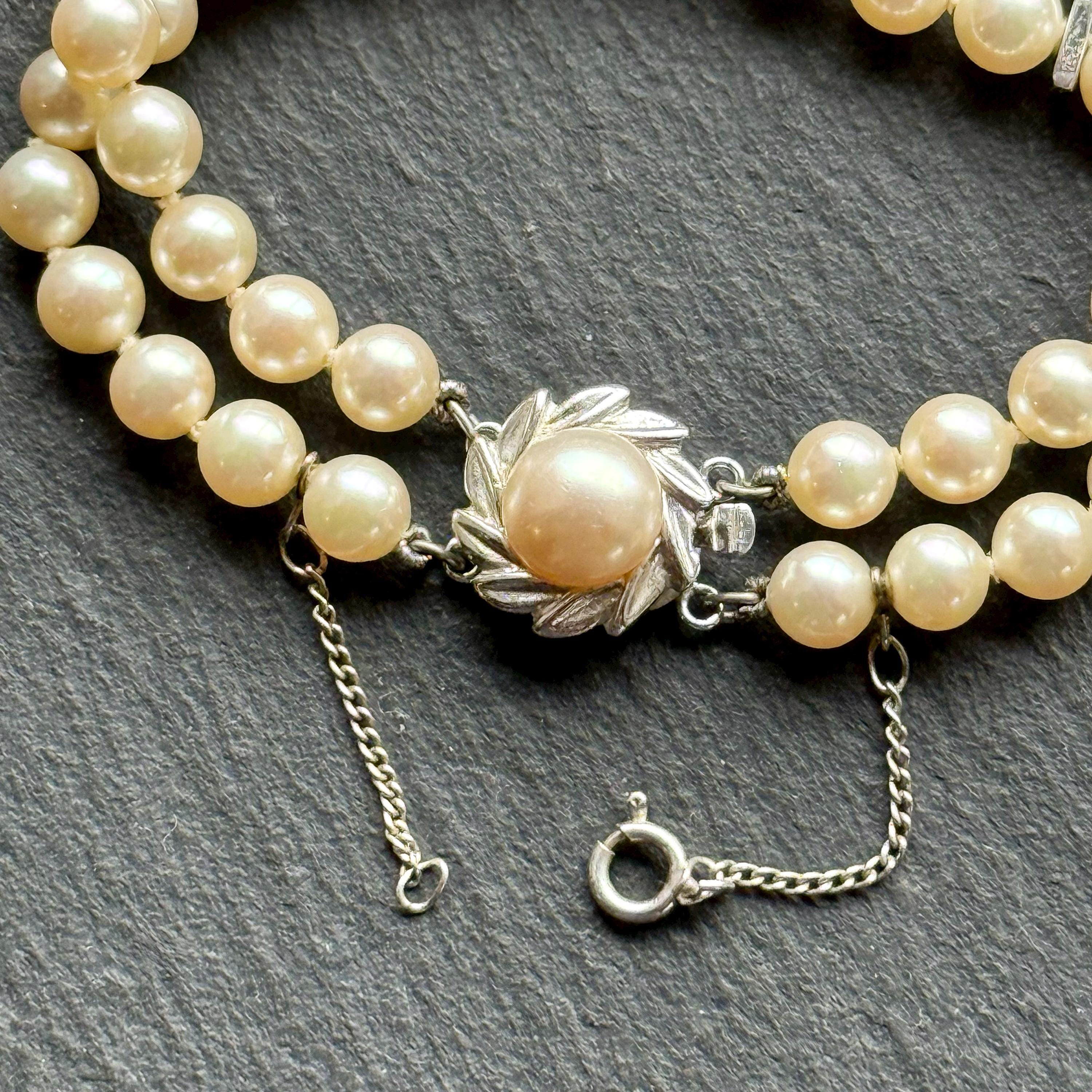 Bracelet Vintage Couleur Or Avec Perle Blanche - Style Ancien Large - Création Unique #4425