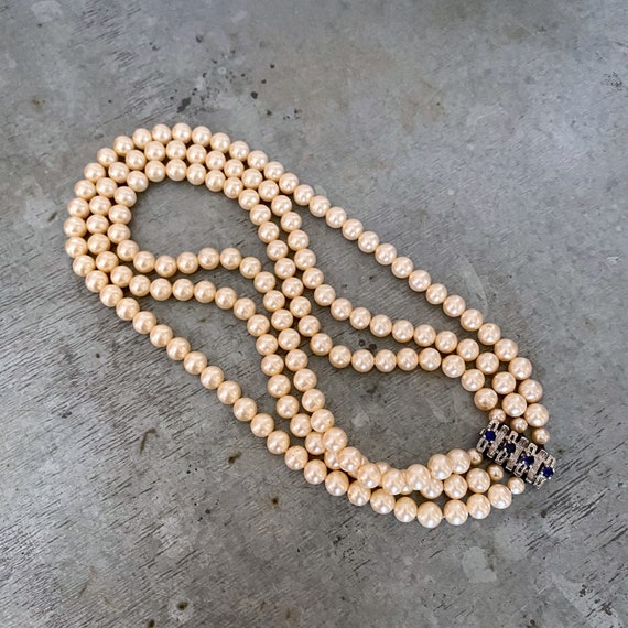 Ciro vintage pearl choker with silver clasp, brida
