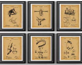 Equestrian Inventions 5 Pack SET Equestrian Patent Equestrian Art Wall Art Horse Saddle Patent Horse Jump Patent Equestrian art sp418