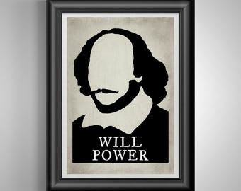 William Shakespeare Print, Literary Wall Decor, English Teacher Gift, Theatre Broadway Art Poster