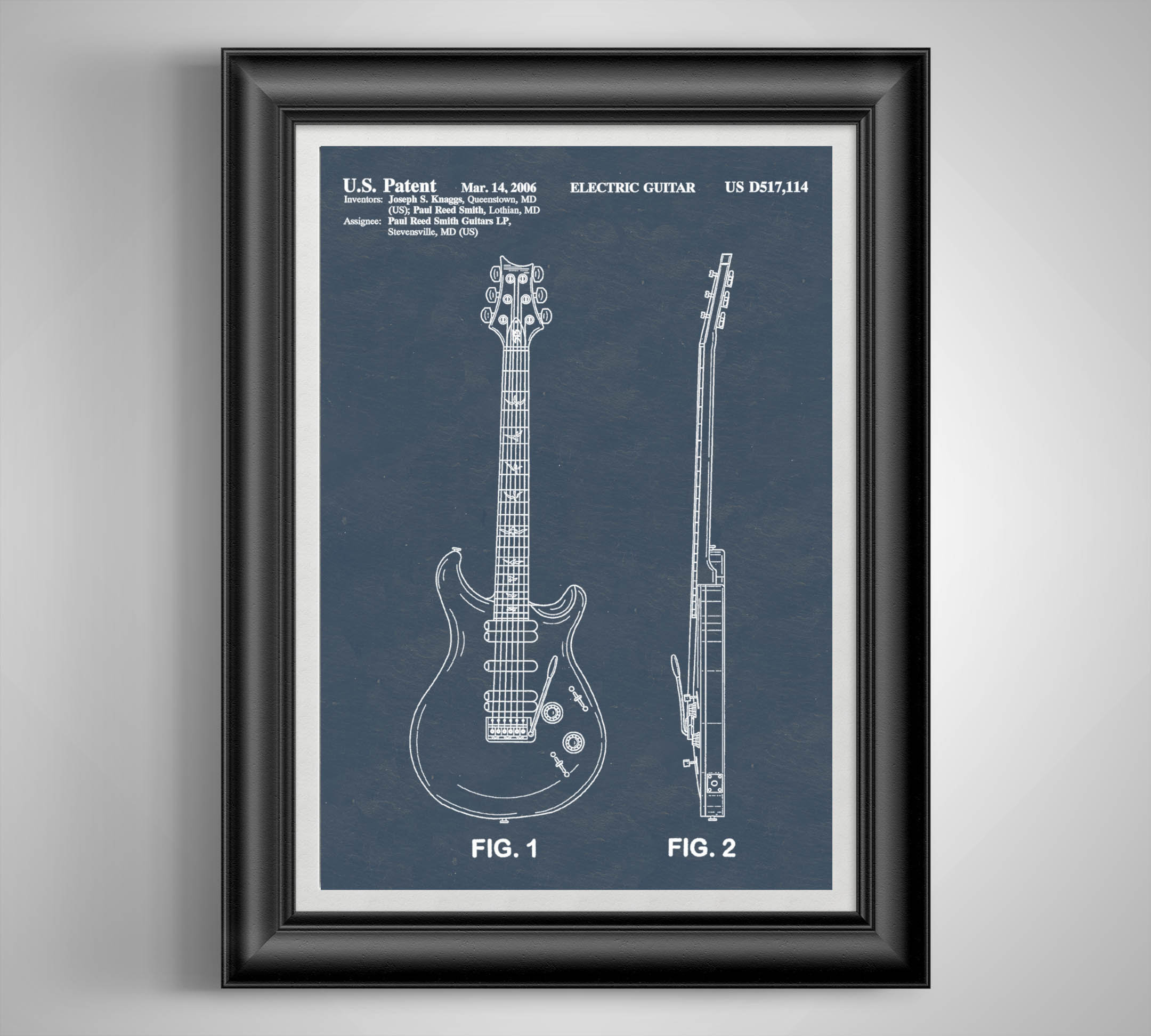 PRS Paul Reed Guitar Patent Art Print Musician Gift Electric