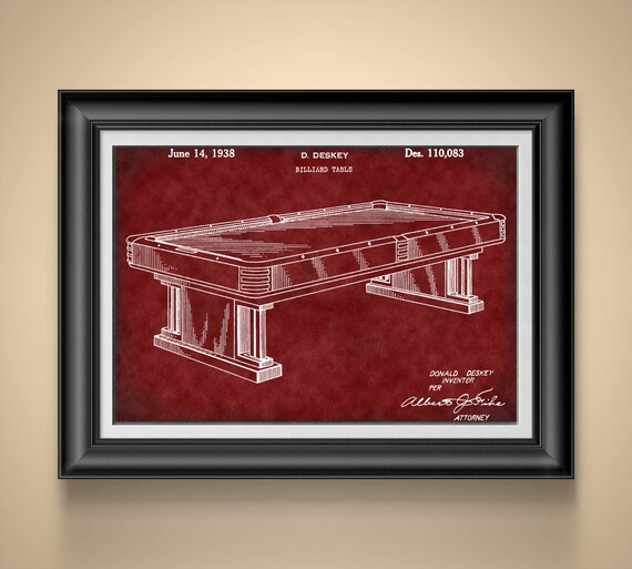 Pool Table Wall Art Pool Table Art Billiard Table Billiards Etsy