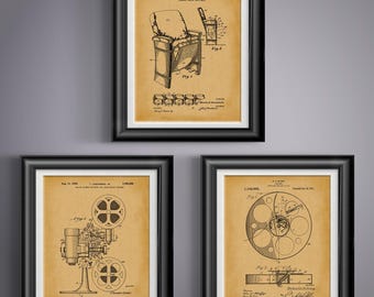Cinema Wall Art Bundle, Home Theater Posters, Movie Room Decor, Film Lover Gift Set