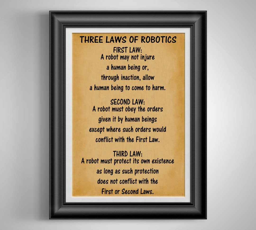Isaac Asimov Three Laws of Robotics Vintage Robot Gift Robot Etsy