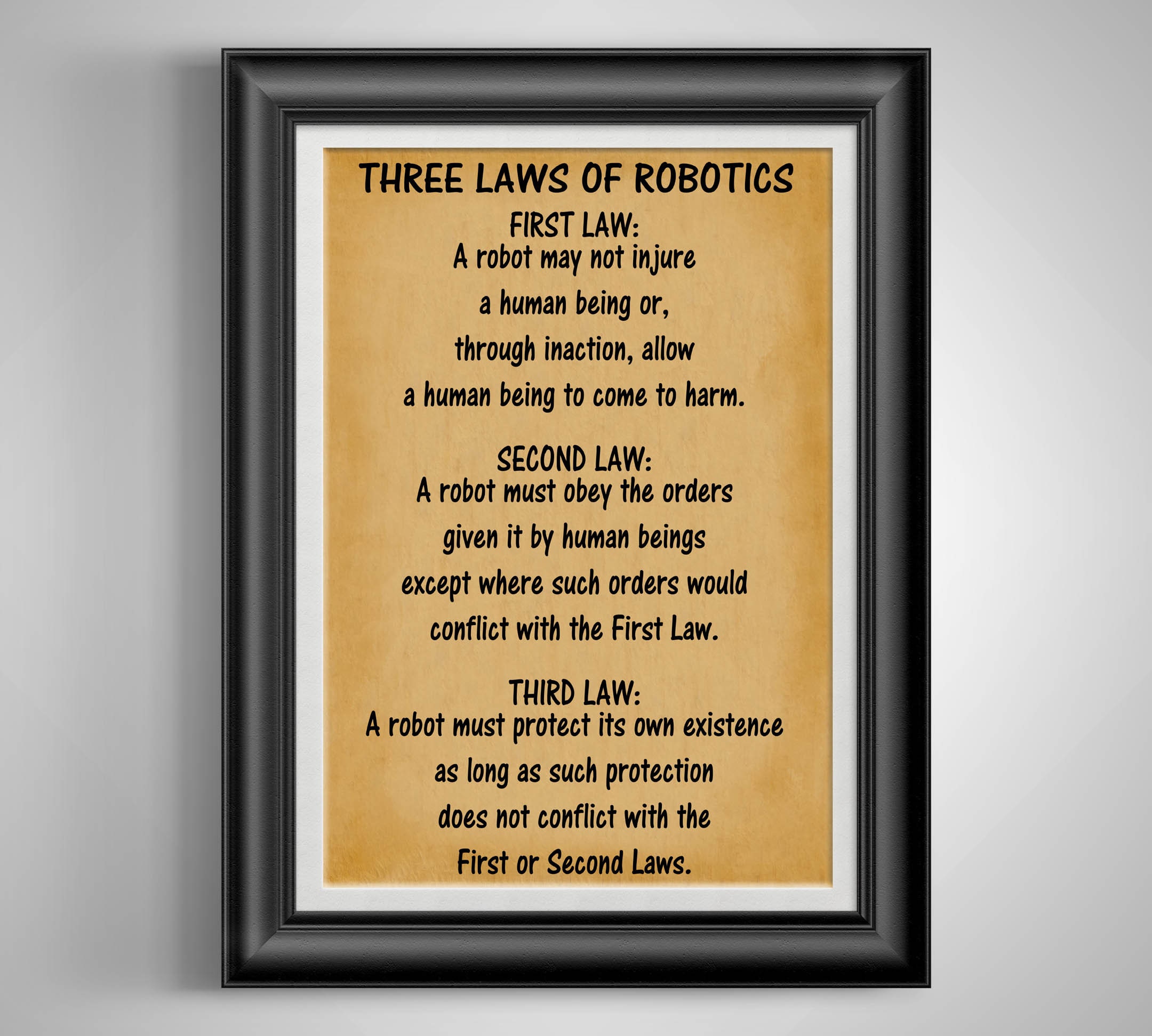 Isaac Asimov Three Laws of Robotics Vintage Robot Gift Robot Etsy