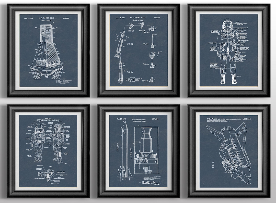 NASA Space Prints Moon Landing and Rocket Wall Decor Space Themed ...