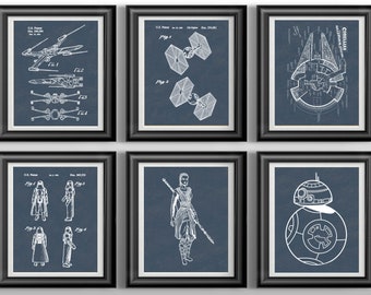 Star Wars Decor Star Wars Wall Art Star Wars Nursery Star Wars Art Print Star Wars Decor Set of 6