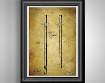 Fife Patent Wall Art Print, Vintage Musical Instrument Decor, Musician Gift, Military Music Poster