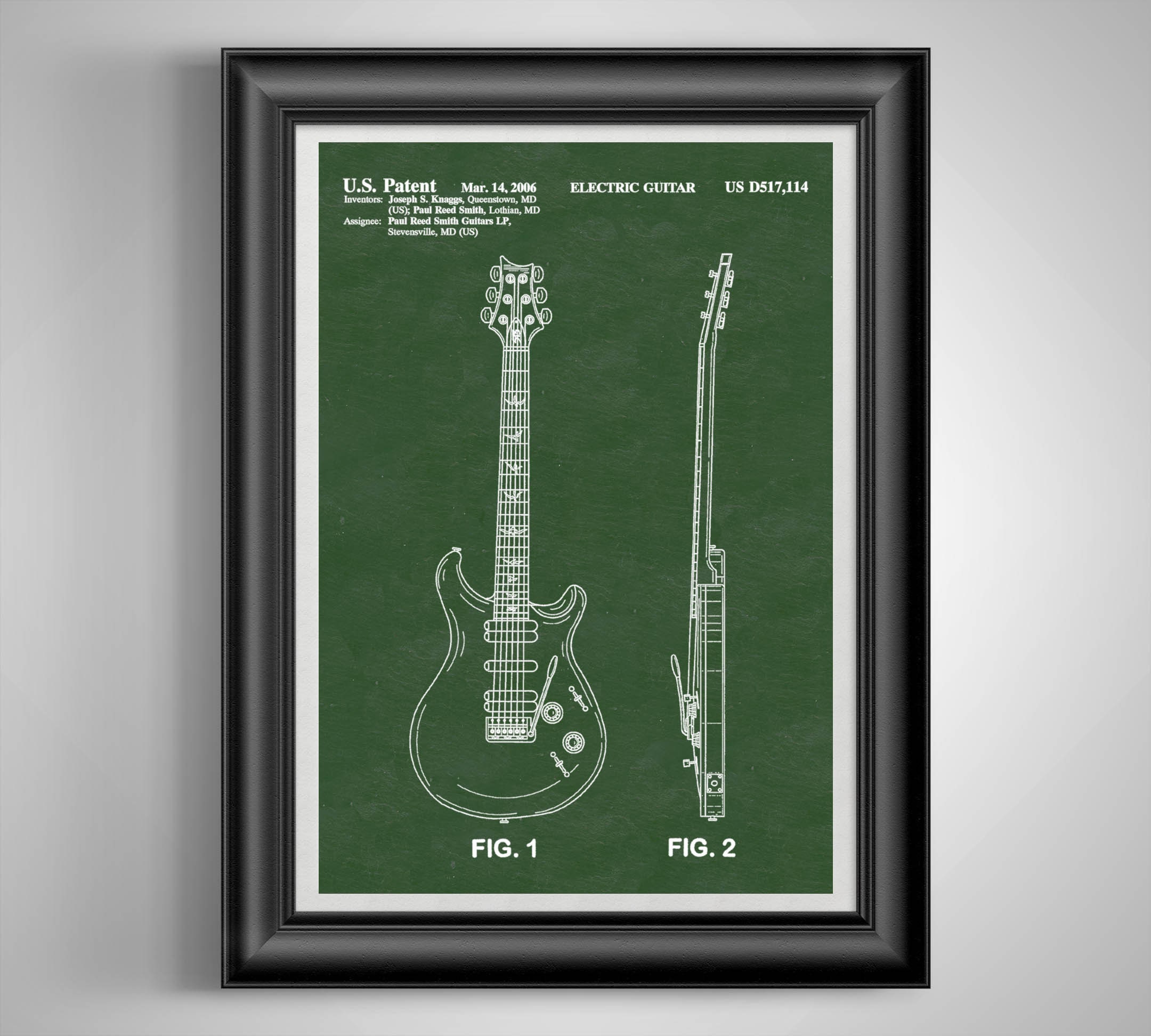 PRS Paul Reed Guitar Patent Art Print Musician Gift Electric