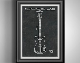 Lotus Bass Electric Guitar Print, Heavy Metal Music Gift, Musician Player Wall Art Decor Poster