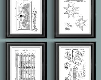 Math Teacher Gift Set of Posters Mathematics Teaching Aid Math Classroom Decor Poster Set of 4 Prints Invention Patents