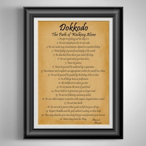 Miyamoto Musashi Dokkodo: Samurai Path of Solitude - Minimalist Art for Martial Arts & Mindfulness