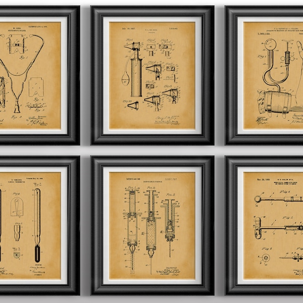 Doctor Office Decor Medical Student Gift Nursing Graduation Gift Medical Instruments Doctors Office Wall Art Medical Office Decor Set of 6