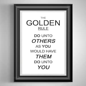 Golden Rule Matthew 7:12 Church Wall Art Decor - Do Unto Others Inspirational Bible Verse Poster Print