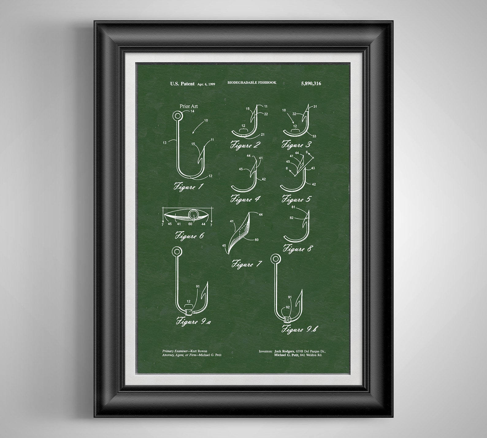 Fishing Hook Patent Artwork Biodegradable Fishook Tackle Etsy