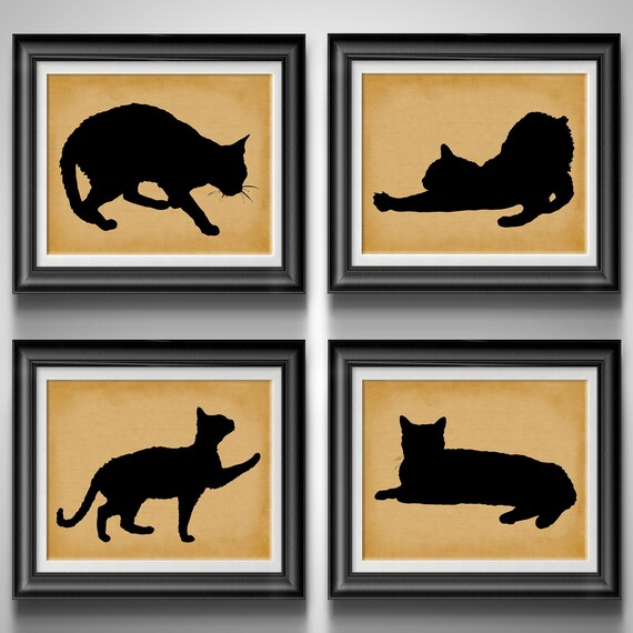 Kitten Gift Set of 4 Prints Cat Wall Decor Pet Owner Gift Cat Etsy