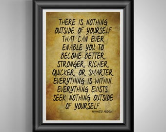 Inspiring Samurai Quote Print, Japanese Warrior Wall Art, Bushido Wisdom Gift, Dojo Martial Arts Decor