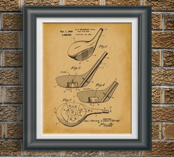 Vintage Golf Patent Print Golf Club Office Wall Art Golf Decor Etsy