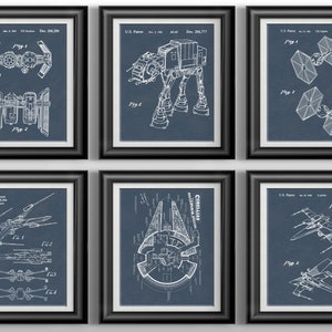 Star Wars Prints Star Wars Wall Art Science Fiction Art Star Wars Nursery Star Wars Gifts Star Wars Home Decor Set of 6 Prints Teen Boy Gift