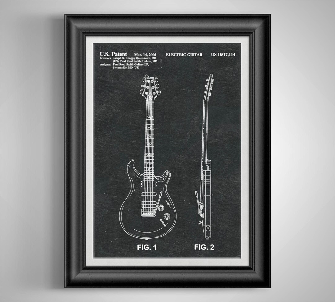 PRS Paul Reed Guitar Patent Art Print Musician Gift Electric