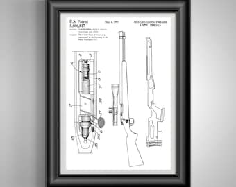 McMillan M40A5 Sniper Rifle Patent Print, Military Wall Art, Marine Corps Gift, Tactical Decor Poster