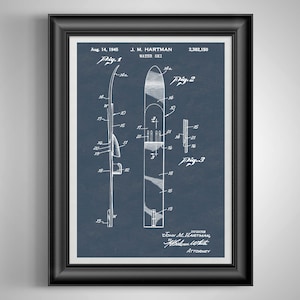 Vintage Water Ski Patent Art Print: Nautical Decor for Lake House, Skier Gift, Water Sports Enthusiast