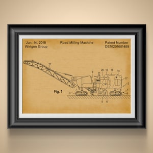 Wirtgen Asphalt Cold Milling Machine Blueprint: Road Construction Equipment Patent Print