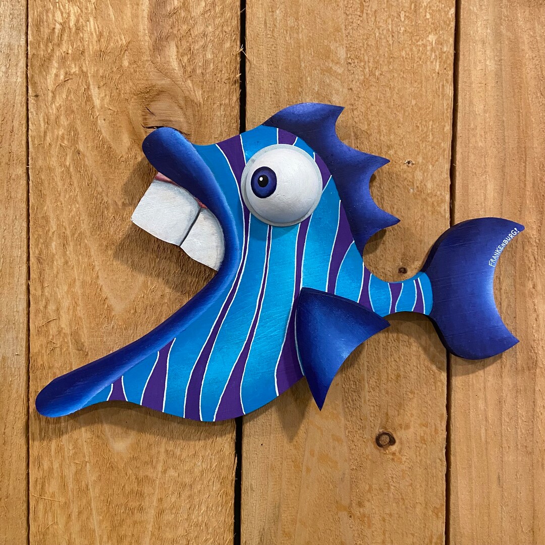Purps Roundworth. Fish, Wooden Fish Art, Purple Fish Art Art, Blue Fish ...